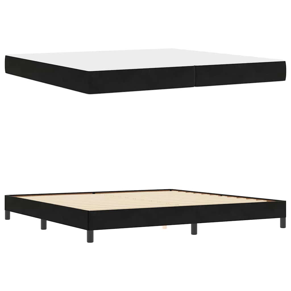 vidaXL Boxspringbett mit Matratze Schwarz 200 x 220 cm Stoff