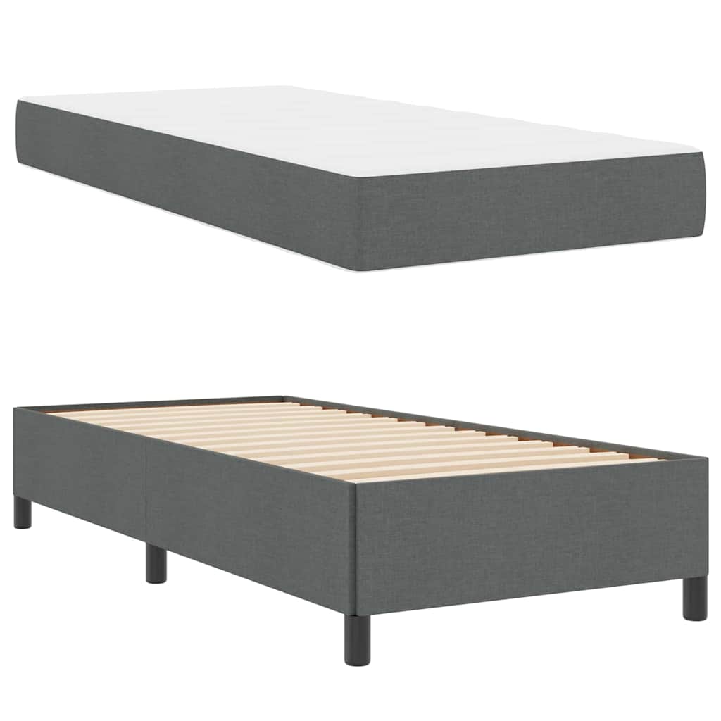 Boxspringbett Dunkelgrau 80 x 200 cm Stoff