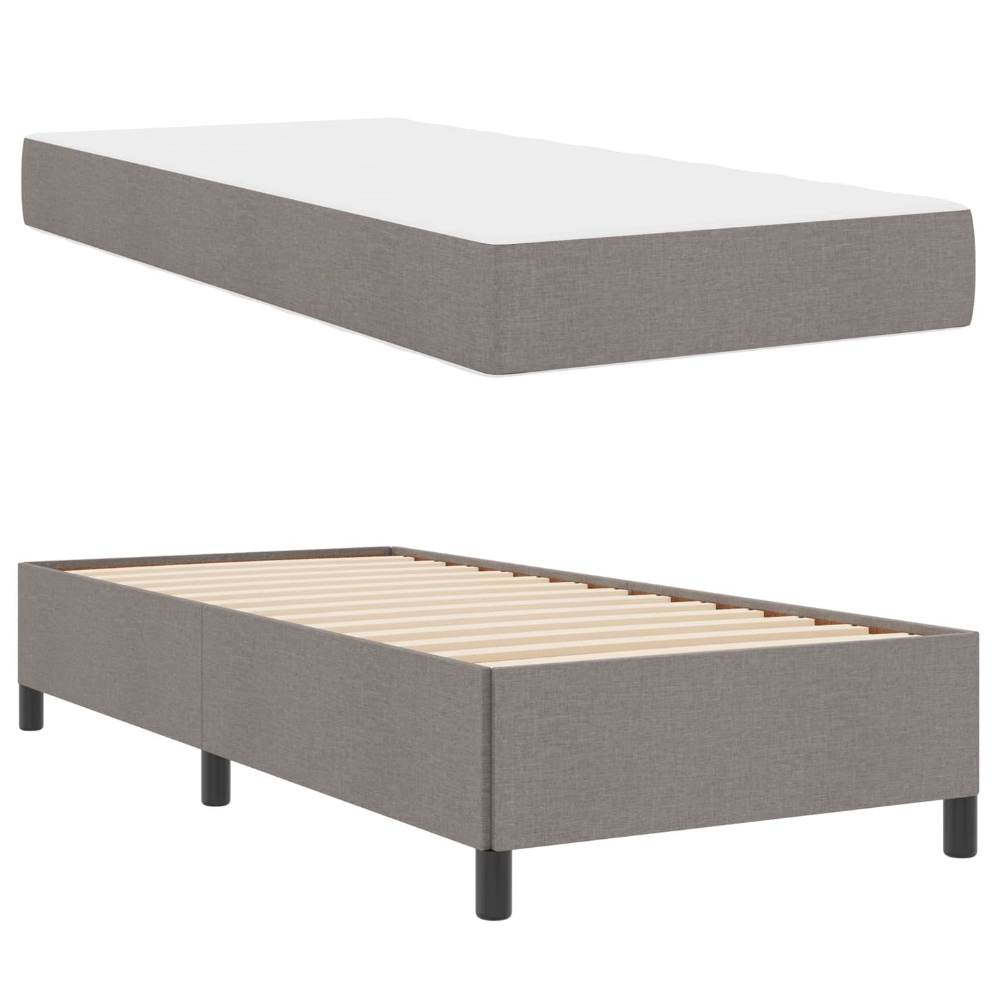 Boxspringbett Taupe 80 x 200 cm Stoff