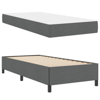 Boxspringbett mit Matratze Dunkelgrau 90 x 190 cm Stoff