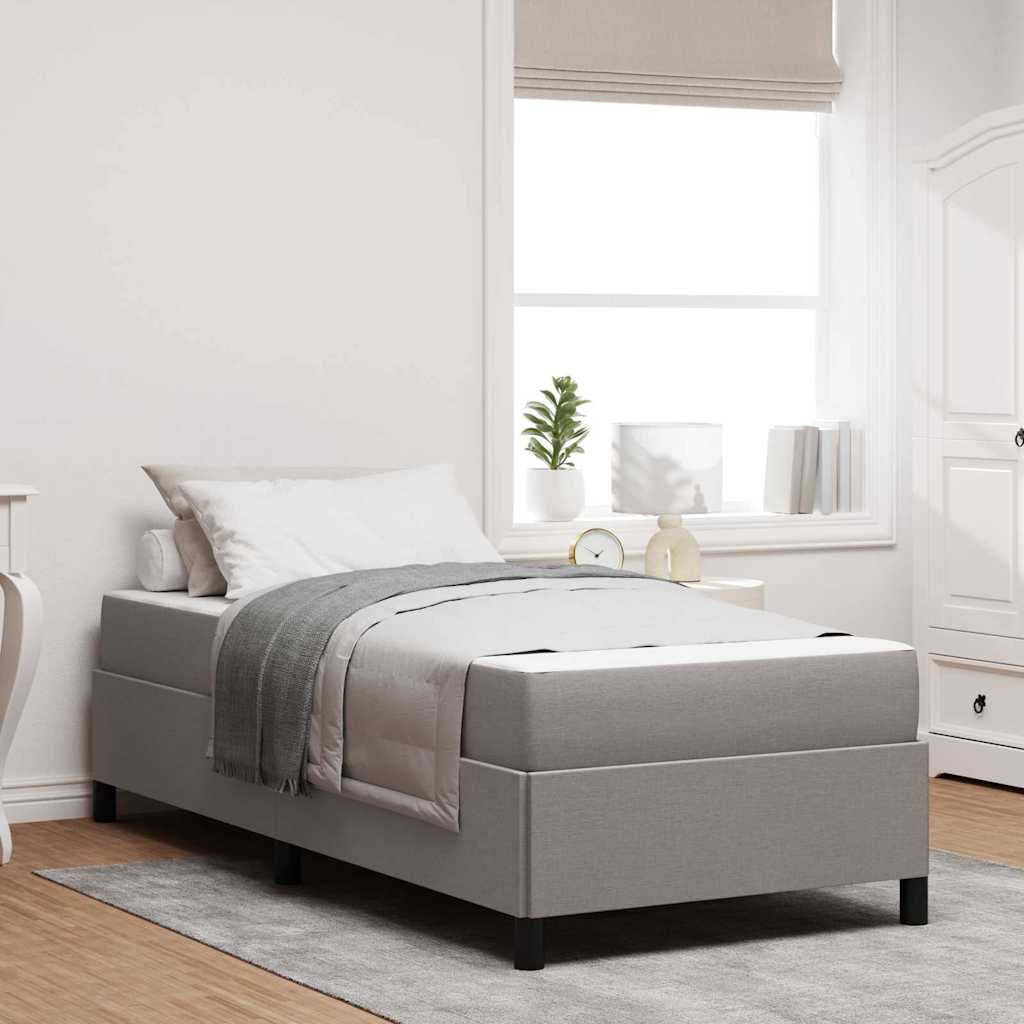 Boxspringbett mit Matratze Taupe 90 x 190 cm Stoff