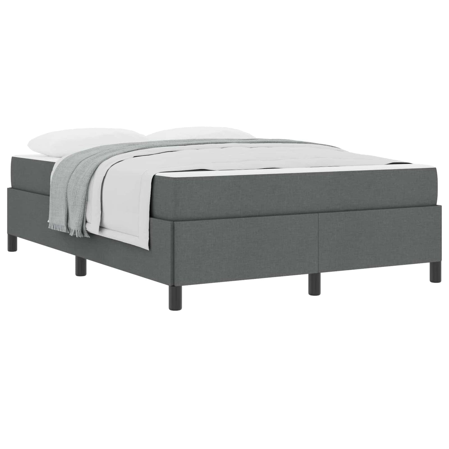 Boxspringbett mit Matratze Dunkelgrau 140 x 190 cm Stoff