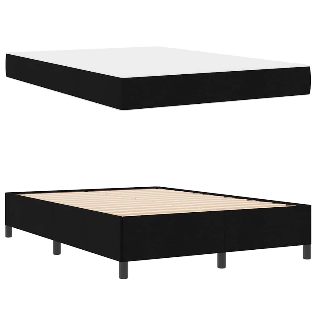 Boxspringbett mit Matratze Schwarz 140 x 190 cm Stoff