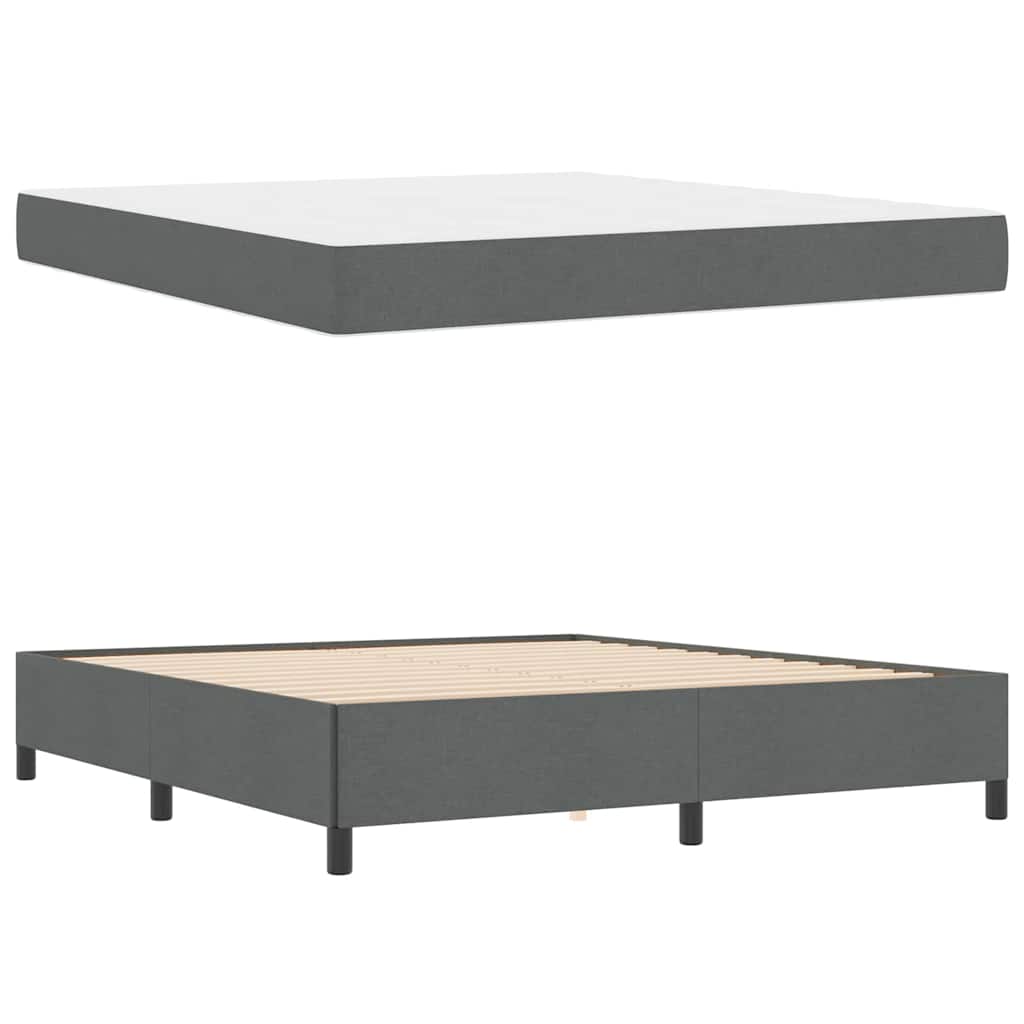 Boxspringbett Dunkelgrau 180 x 200 cm Stoff