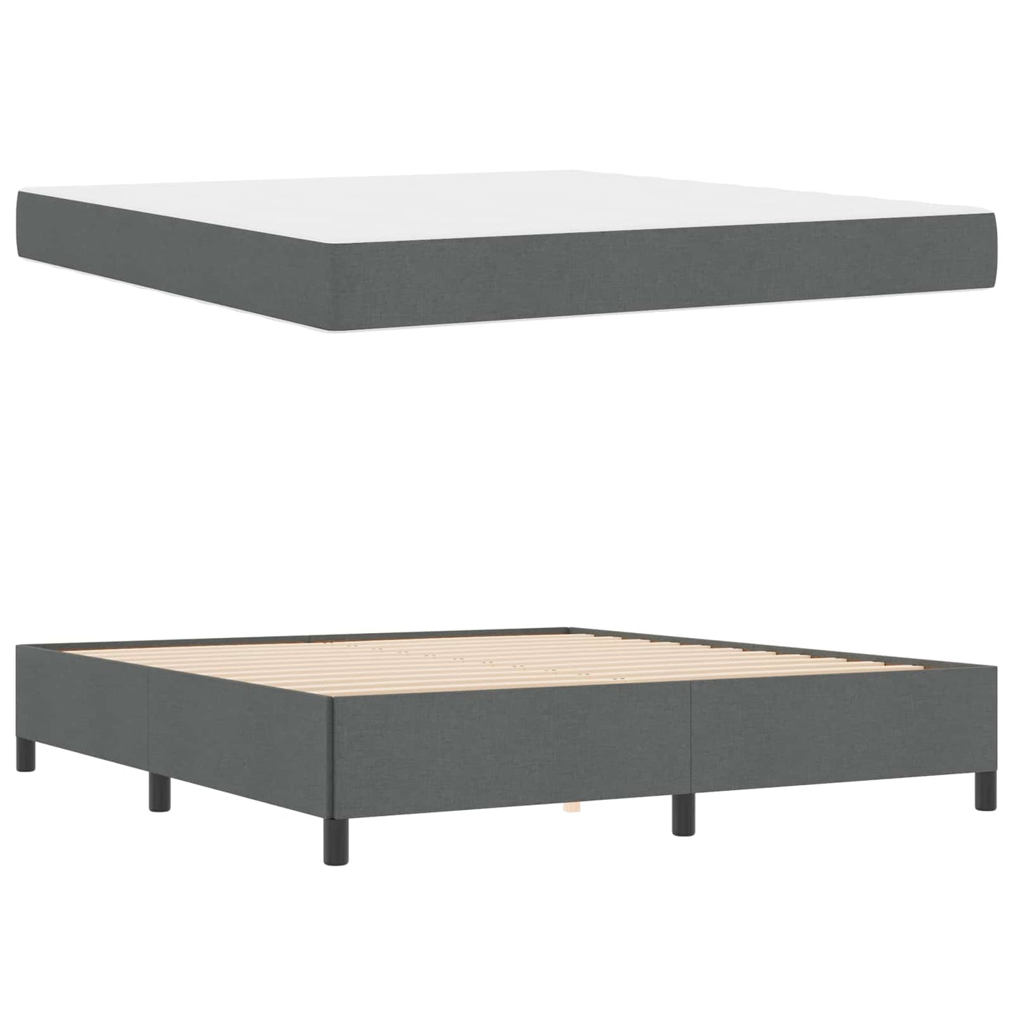Boxspringbett Dunkelgrau 180 x 200 cm Stoff