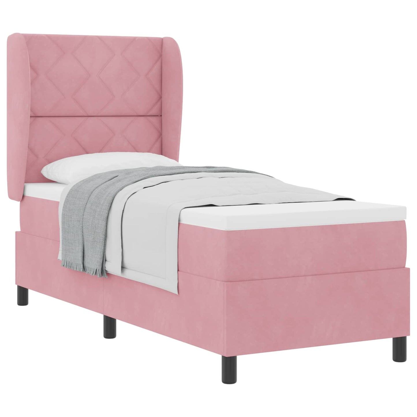 Boxspringbett mit Matratze Rosa 200 x 80 cm Polyester