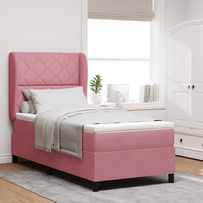 Boxspringbett mit Matratze Rosa 200 x 90 cm Polyester