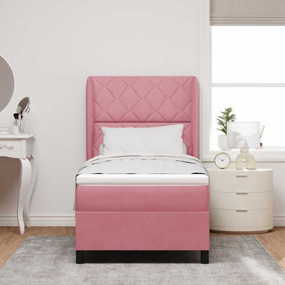 Boxspringbett mit Matratze Rosa 200 x 90 cm Polyester