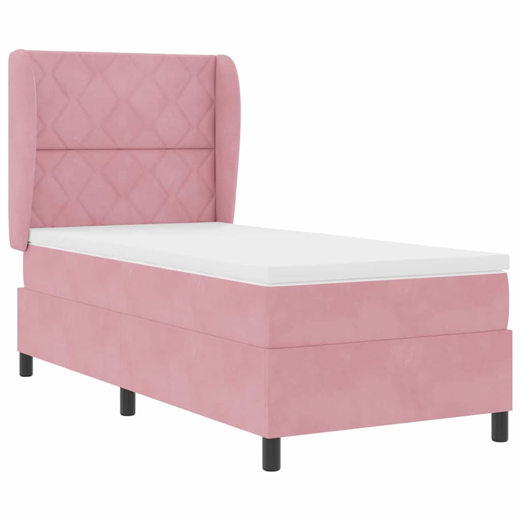 Boxspringbett mit Matratze Rosa 200 x 90 cm Polyester