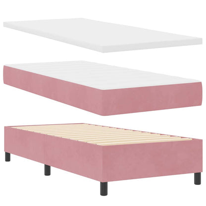 Boxspringbett mit Matratze Rosa 200 x 90 cm Polyester