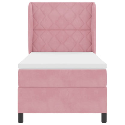 Boxspringbett mit Matratze Rosa 200 x 90 cm Polyester