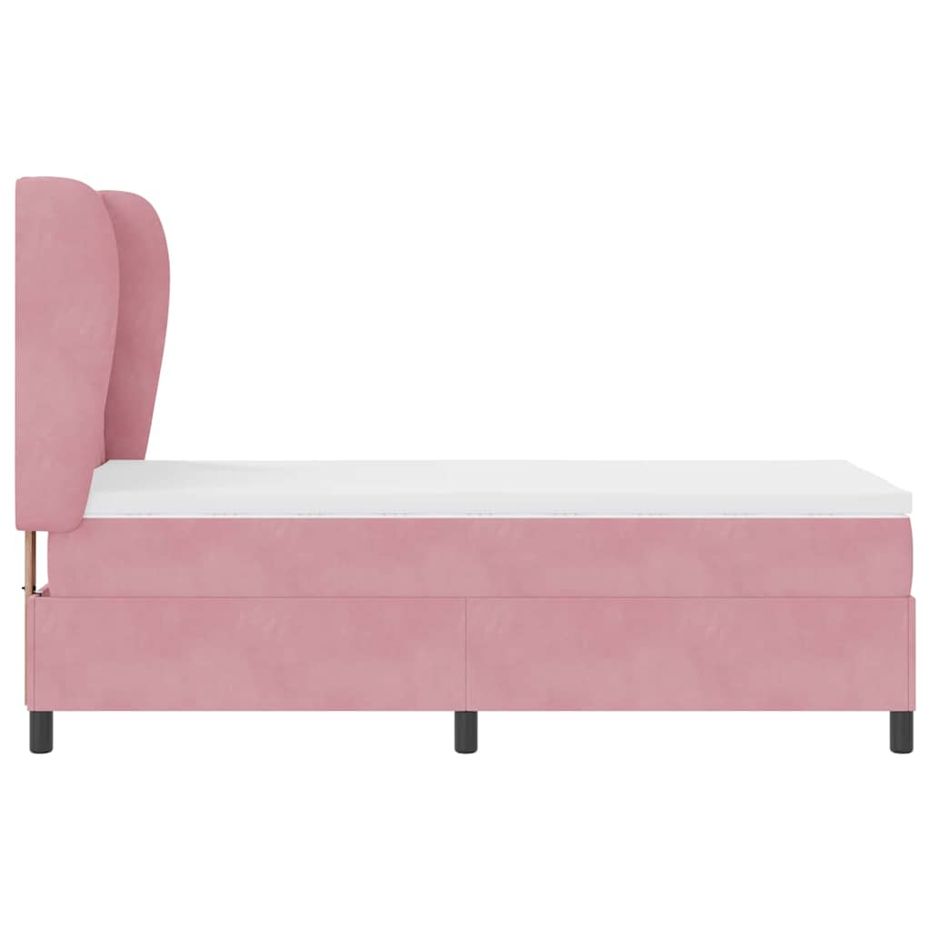 Boxspringbett mit Matratze Rosa 200 x 90 cm Polyester