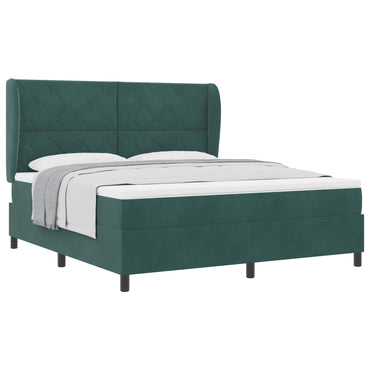 vidaXL Boxspringbett mit Matratze Dunkelgrün 200 x 180 cm Polyester