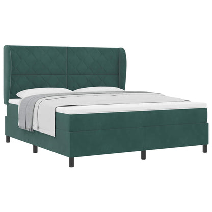 vidaXL Boxspringbett mit Matratze Dunkelgrün 200 x 180 cm Polyester