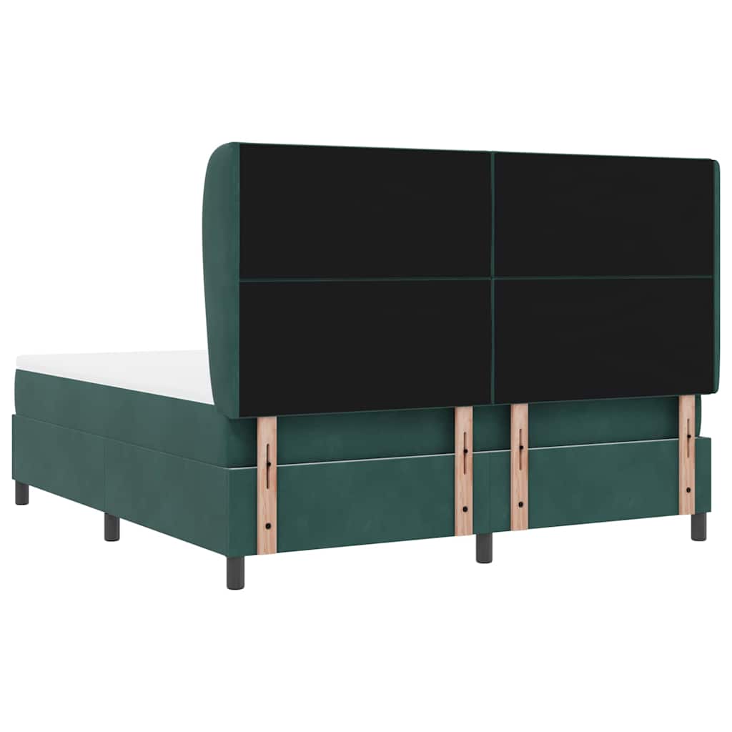 vidaXL Boxspringbett mit Matratze Dunkelgrün 200 x 180 cm Polyester