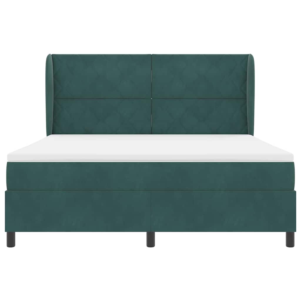 vidaXL Boxspringbett mit Matratze Dunkelgrün 200 x 180 cm Polyester
