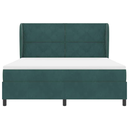 vidaXL Boxspringbett mit Matratze Dunkelgrün 200 x 180 cm Polyester