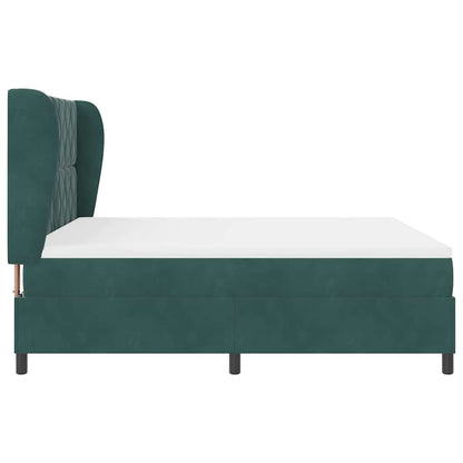 vidaXL Boxspringbett mit Matratze Dunkelgrün 200 x 180 cm Polyester