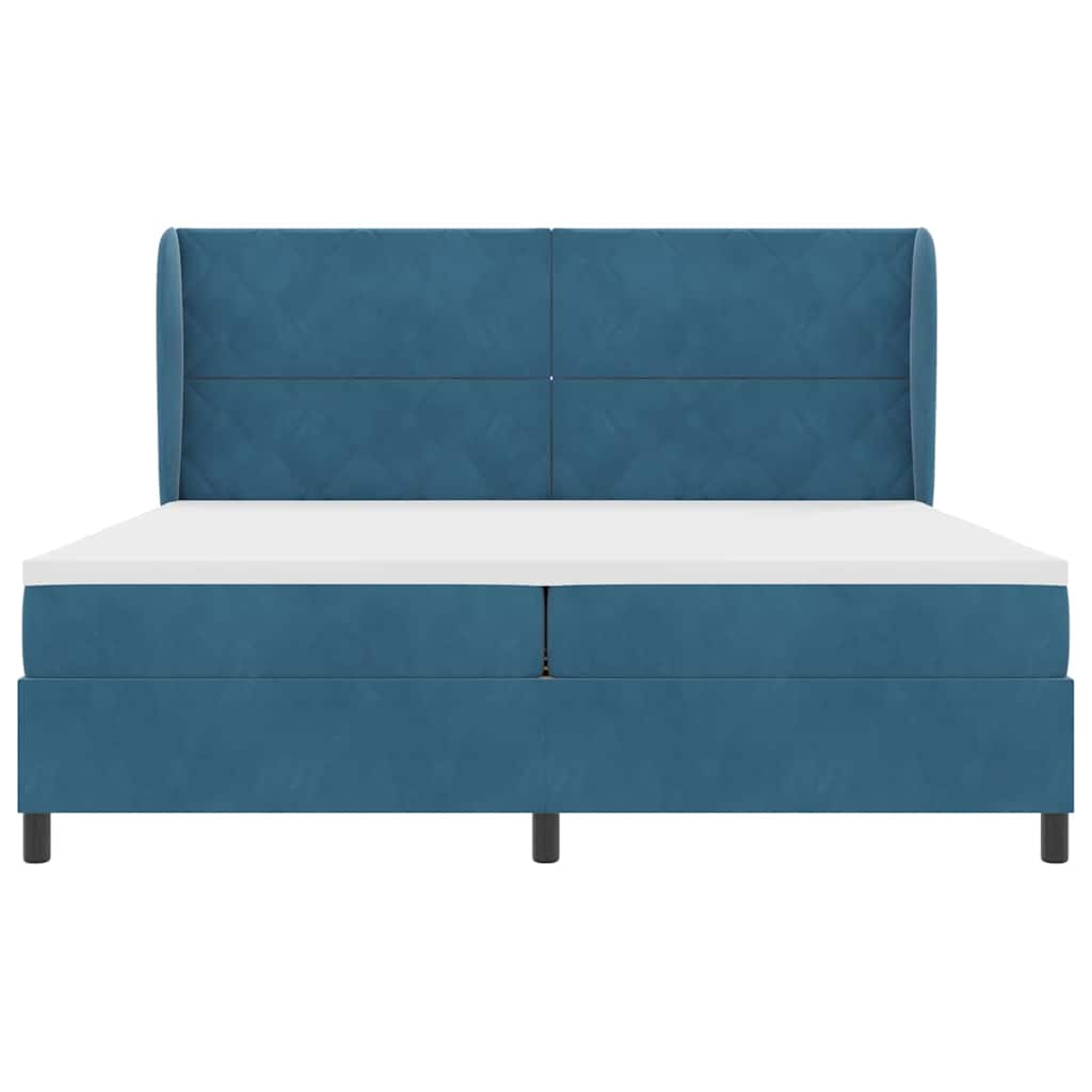 Boxspringbett mit Matratze Dunkelblau 200 x 200 cm Samt