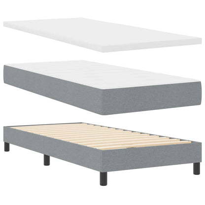 Boxspringbett mit Matratze Hellgrau 200 x 80 cm Polyester
