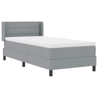 Boxspringbett mit Matratze Hellgrau 190 x 90 cm Stoff