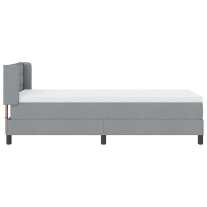 Boxspringbett mit Matratze Hellgrau 190 x 90 cm Stoff