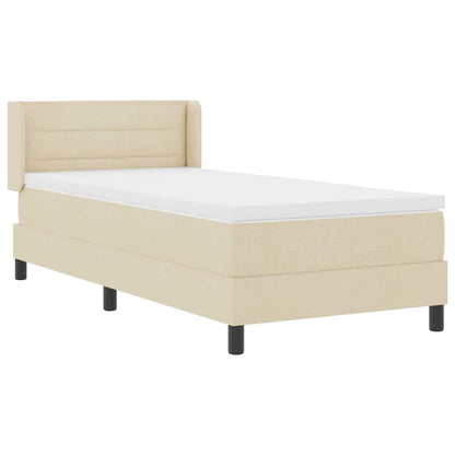 Boxspringbett mit Matratze Creme 190 x 90 cm Polyester