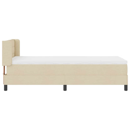 Boxspringbett mit Matratze Creme 190 x 90 cm Polyester