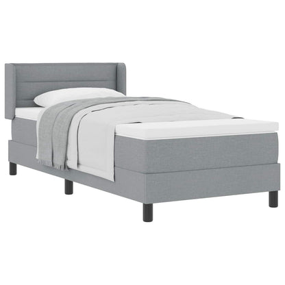 Boxspringbett mit Matratze Hellgrau 200 x 90 cm Polyester