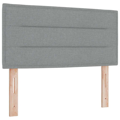 Boxspringbett mit Matratze Hellgrau 200 x 90 cm Polyester