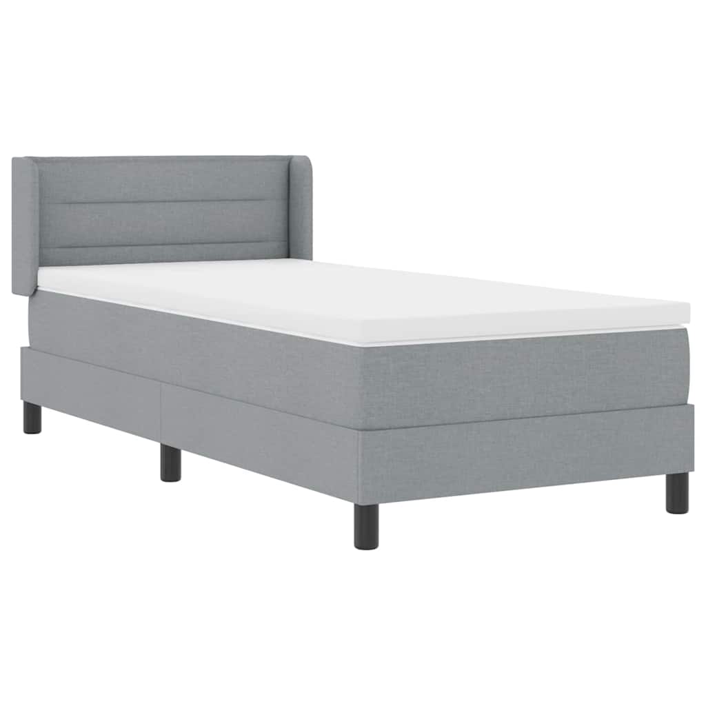 Boxspringbett mit Matratze Hellgrau 200 x 90 cm Polyester