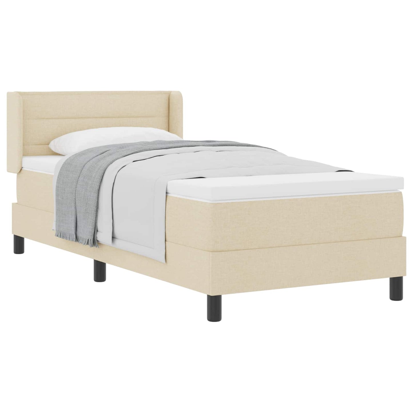 Boxspringbett mit Matratze Creme 200 x 90 cm Polyester