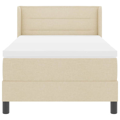 Boxspringbett mit Matratze Creme 200 x 90 cm Polyester