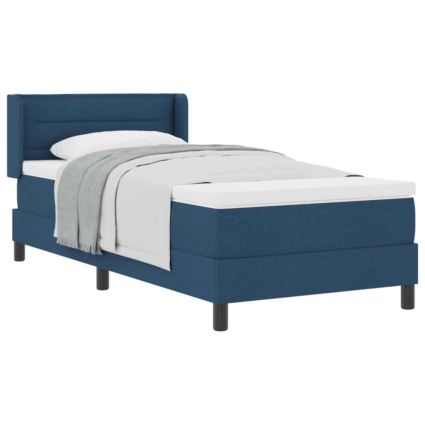 Boxspringbett mit Matratze Blau 200 x 90 cm Polyester