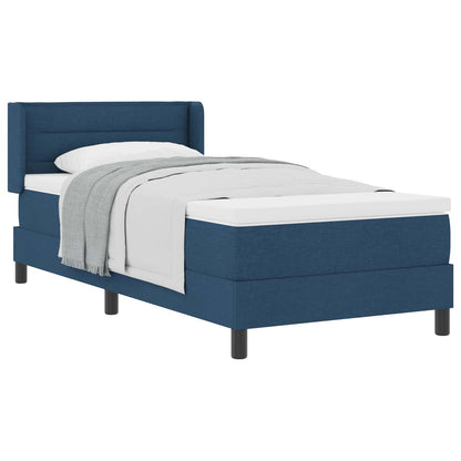 Boxspringbett mit Matratze Blau 200 x 90 cm Polyester