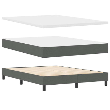 Boxspringbett mit Matratze Dunkelgrau 190 x 140 cm Stoff