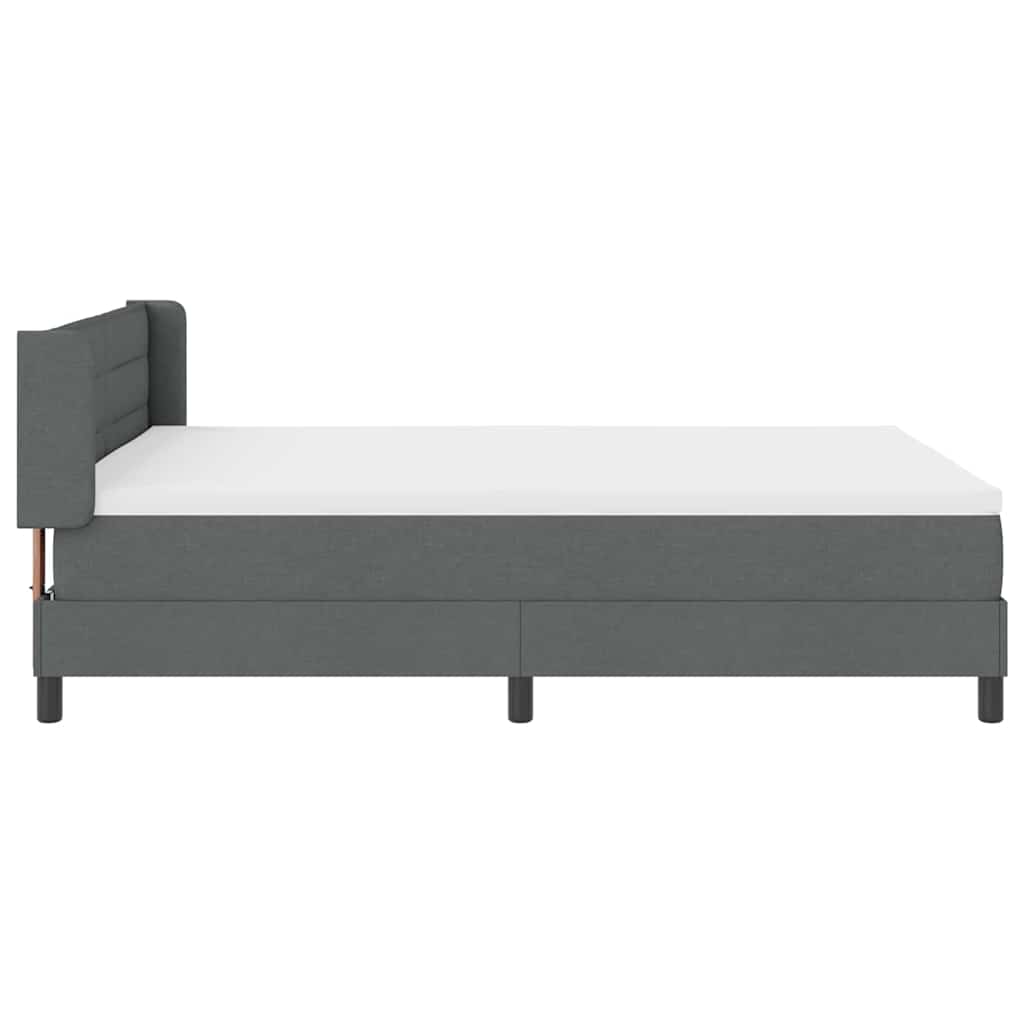 Boxspringbett mit Matratze Dunkelgrau 190 x 140 cm Stoff