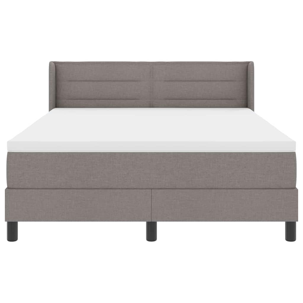 Boxspringbett mit Matratze Taupe 190 x 140 cm Polyester