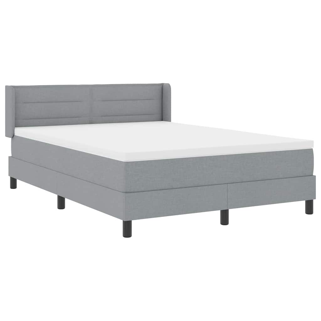 Boxspringbett mit Matratze Hellgrau 200 x 140 cm Polyester