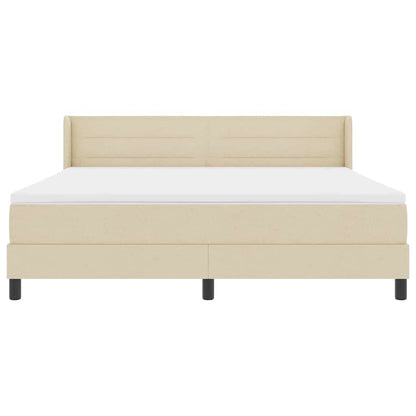 Boxspringbett mit Matratze Creme 200 x 180 cm Polyester