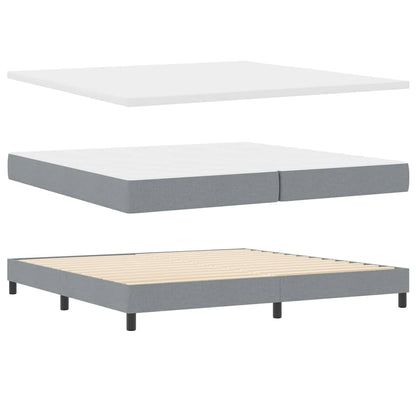 Boxspringbett mit Matratze Hellgrau 200 x 200 cm Polyester