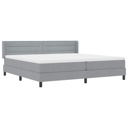 Boxspringbett mit Matratze Hellgrau 200 x 200 cm Polyester