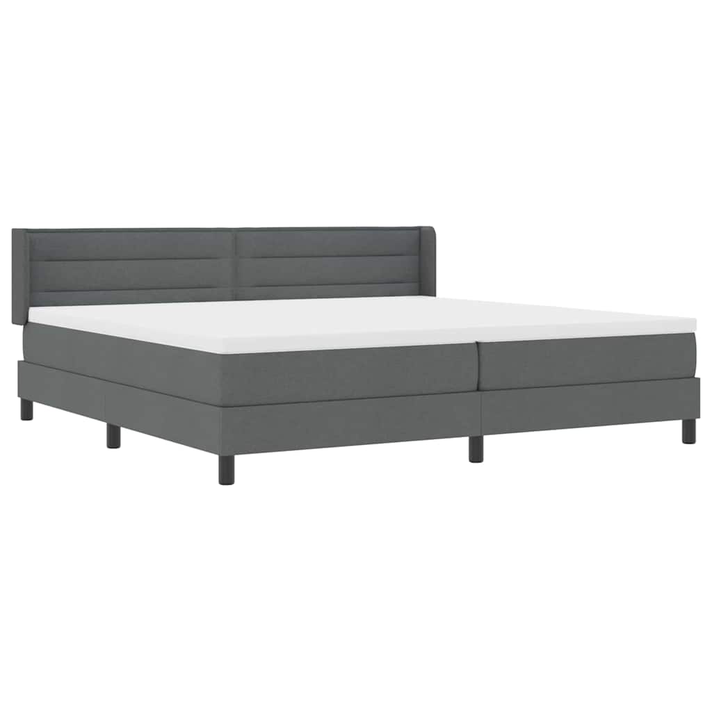 Boxspringbett mit Matratze Dunkelgrau 200 x 200 cm Polyester
