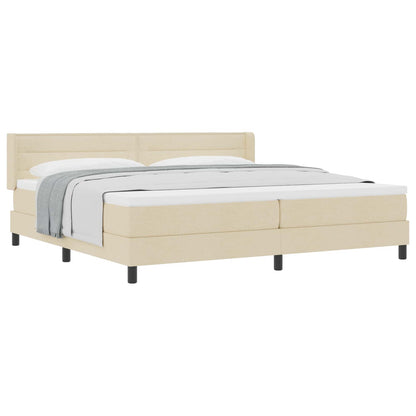 Boxspringbett mit Matratze Creme 200 x 200 cm Stoff