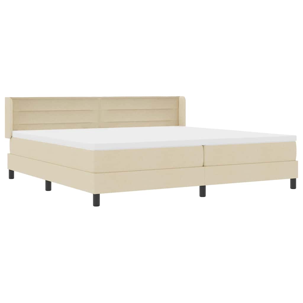 Boxspringbett mit Matratze Creme 200 x 200 cm Stoff
