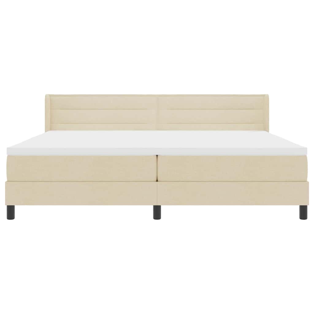 Boxspringbett mit Matratze Creme 200 x 200 cm Stoff
