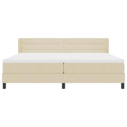 Boxspringbett mit Matratze Creme 200 x 200 cm Stoff