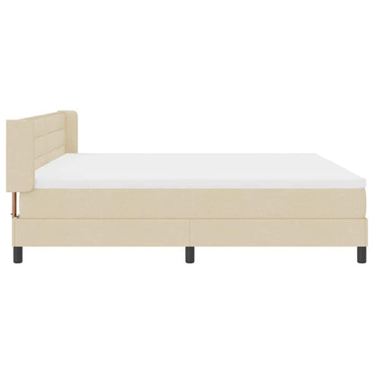 Boxspringbett mit Matratze Creme 200 x 200 cm Stoff