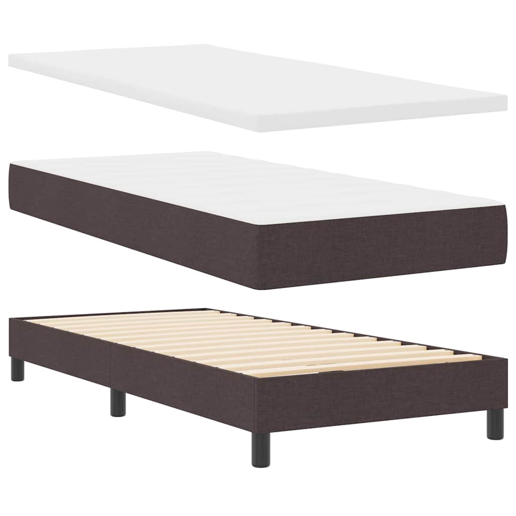 Boxspringbett mit Matratze Dunkelbraun 200 x 80 cm Polyester
