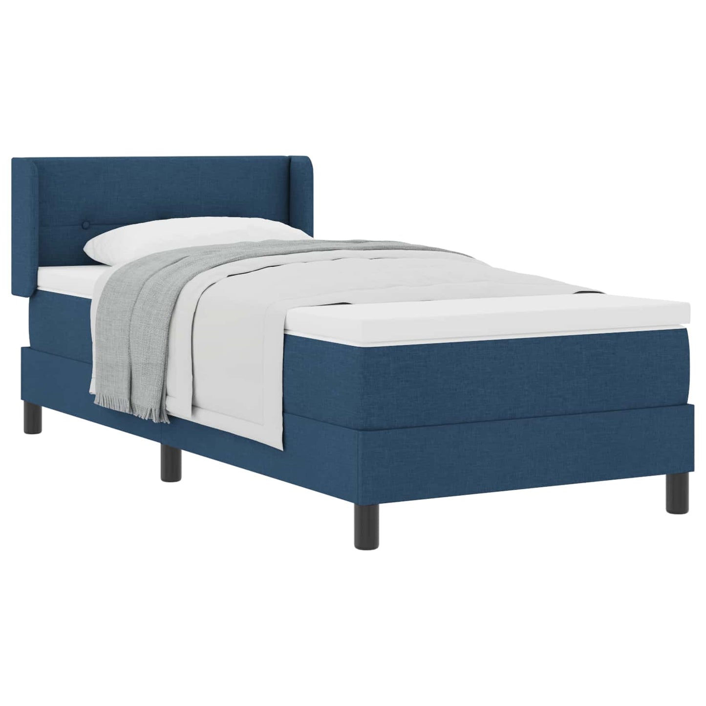 Boxspringbett mit Matratze Blau 200 x 80 cm Polyester